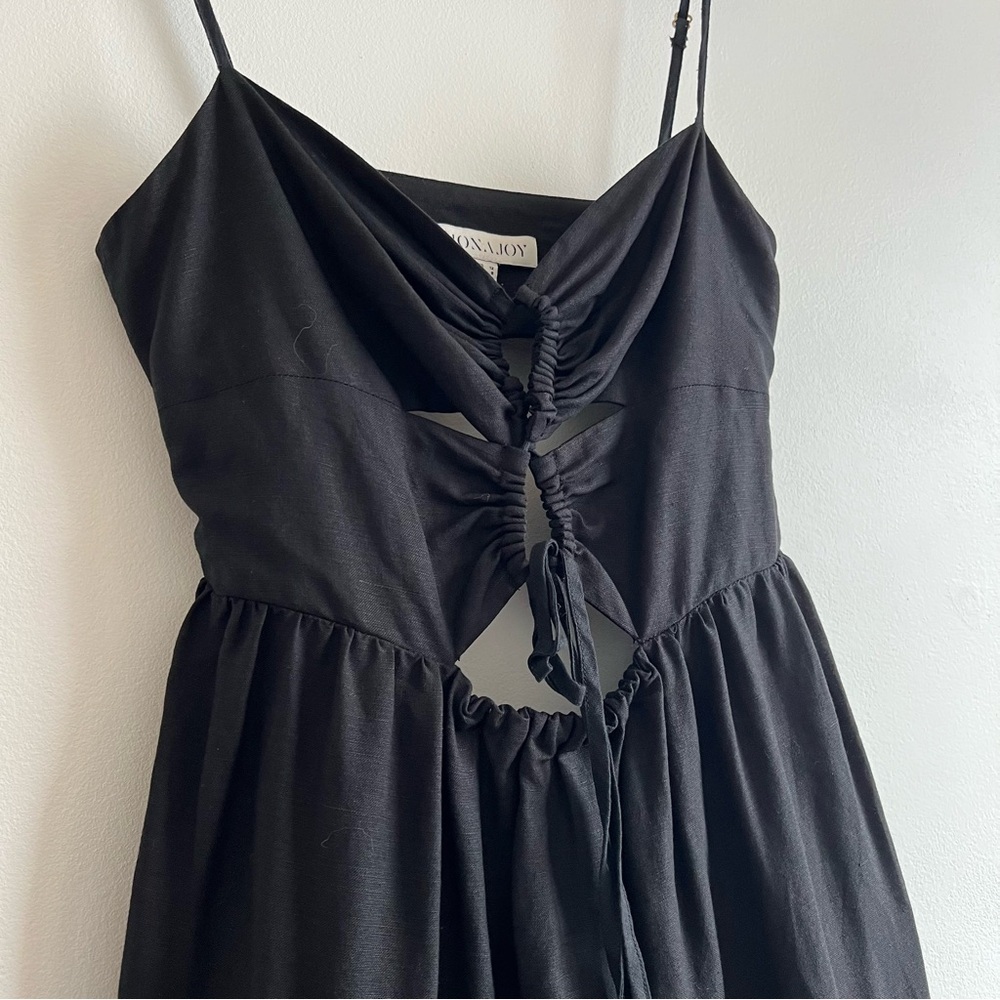 Shona Joy Rubi Lace Up Backless Midi Dress in Black - Picture 7 of 16